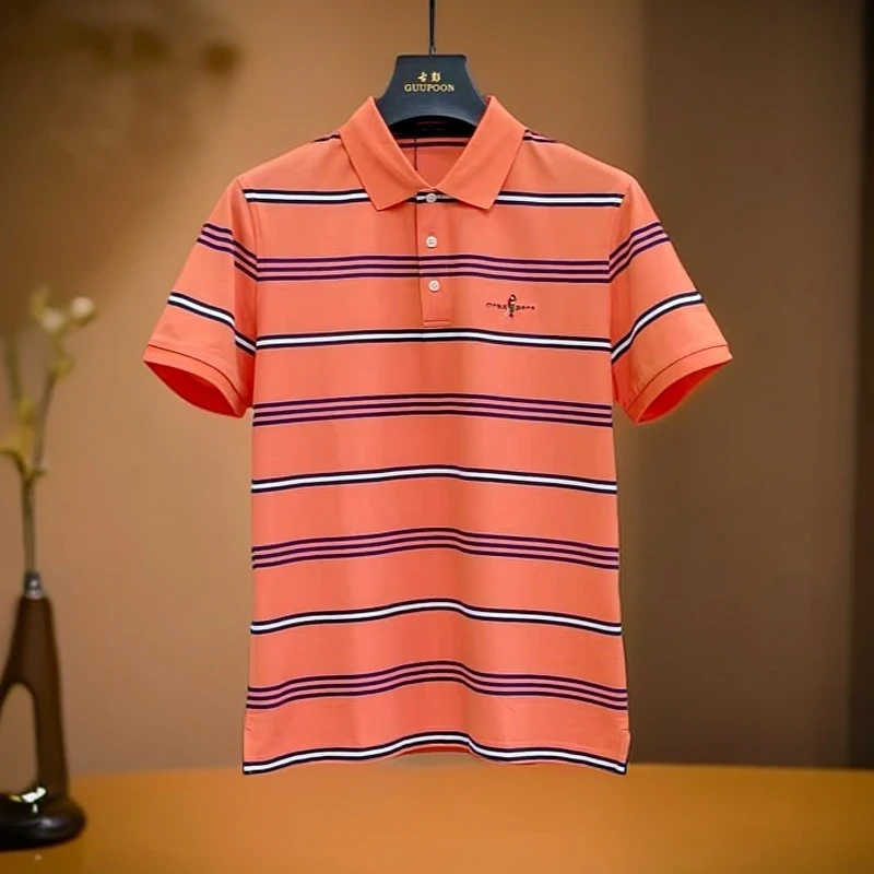 【短袖T恤0021】男士品牌原单商务绅士清凉一夏珠地网孔Polo领短袖