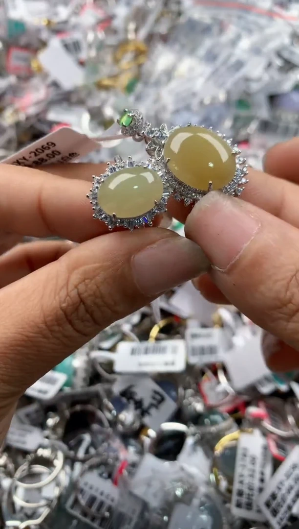 银S925镶嵌戒指翡翠777----7
