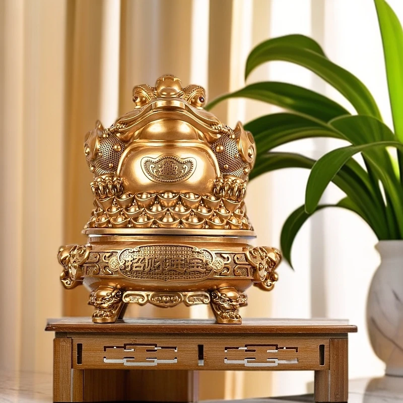 招财进宝金蟾摆件前台吧台收银台装饰摆件长28cm高32cm   SPG