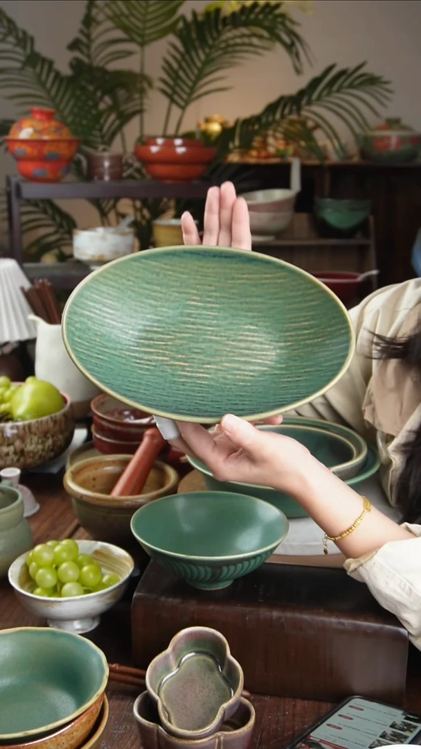 碗景德镇手工高温餐具海棠