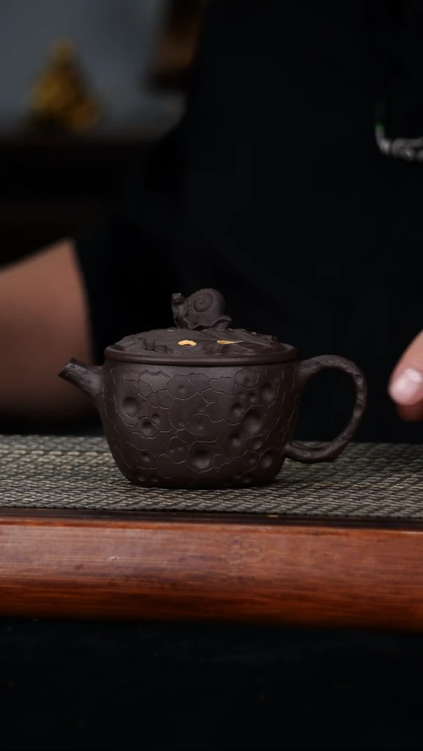 茶壶紫砂原矿紫泥供春汉瓦200cc