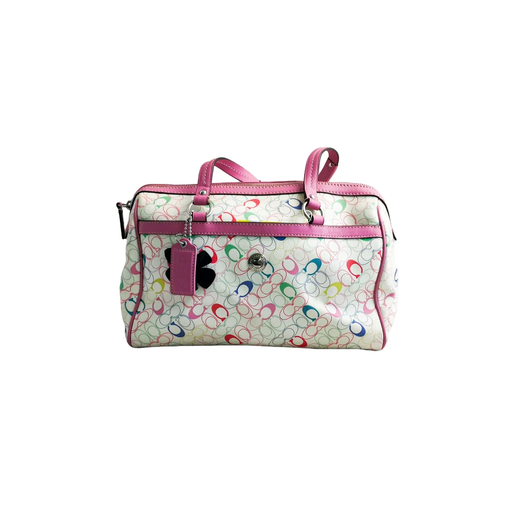 95新 COACH/蔻驰 coach  白三彩波士顿包 011315