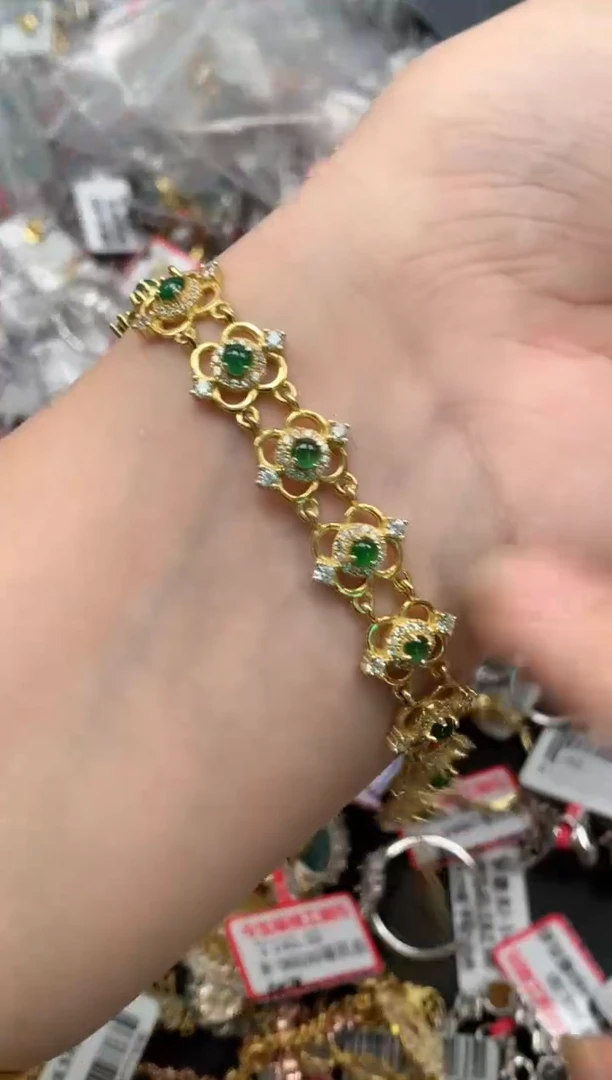 翡翠戒指银S925镶嵌天然A货缅甸翡翠