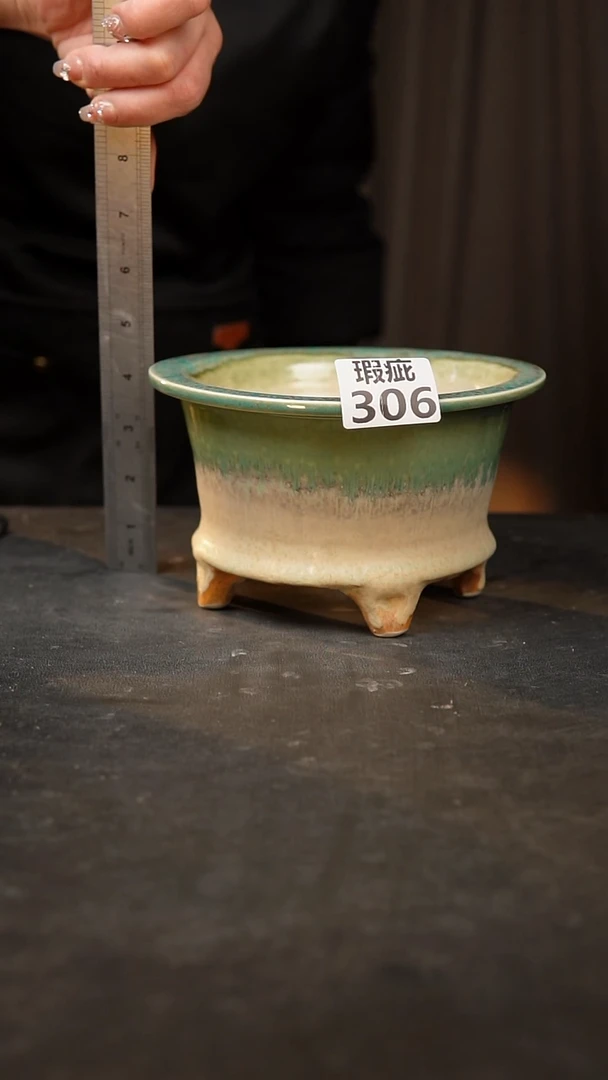 【闪购商品】瓷片306泥泥手工花盆口14高11