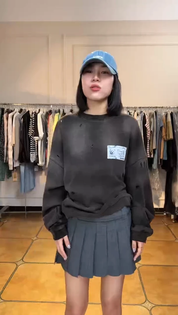 吖*（设计师品牌）灯牌专享灰色百褶裙（下单备注尺码）