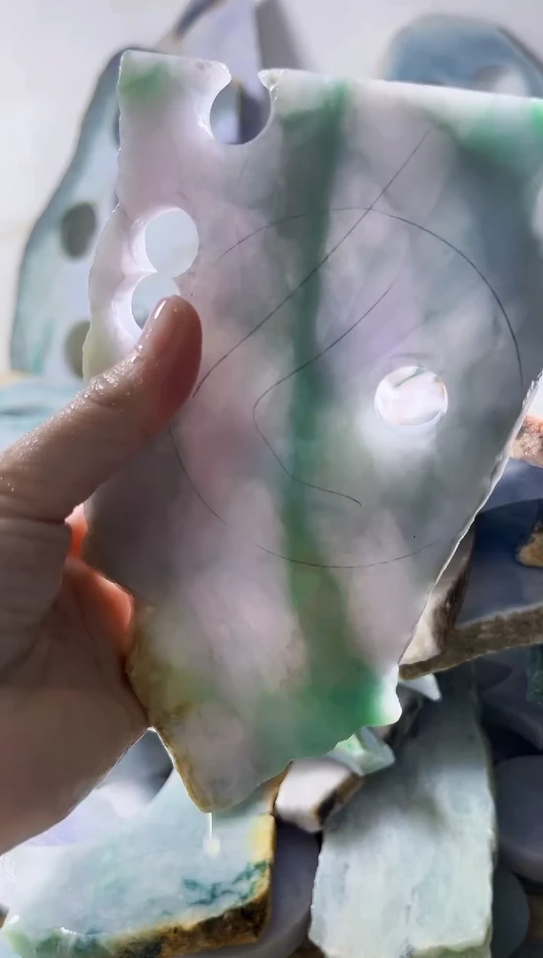 翡翠裸石缅甸翡翠A货柠6884