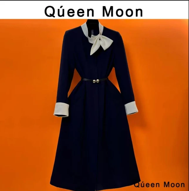 【QúeenMoon】设计师经典时尚法式气质百搭手工连衣裙（定制女装）75