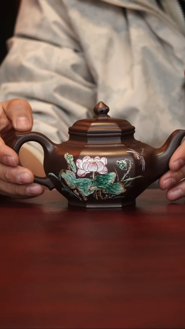 茶壶紫砂蔡志卫--手工--六方笑樱
