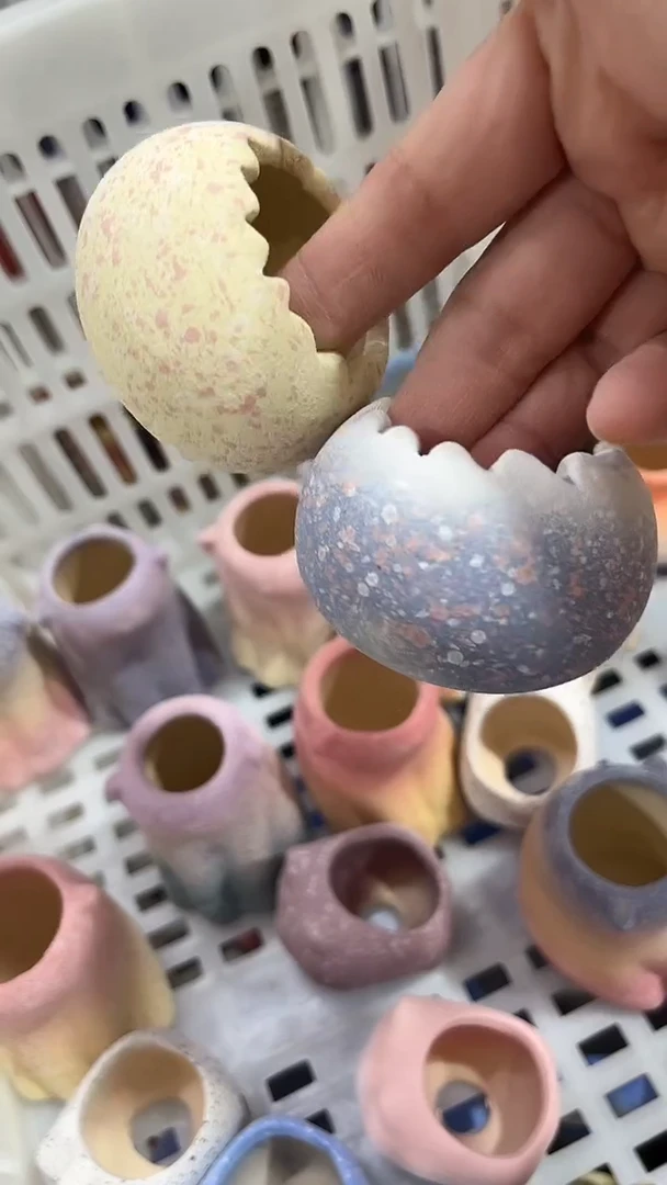 麦饭石粗陶多肉花盆口径3.5*3.5两个