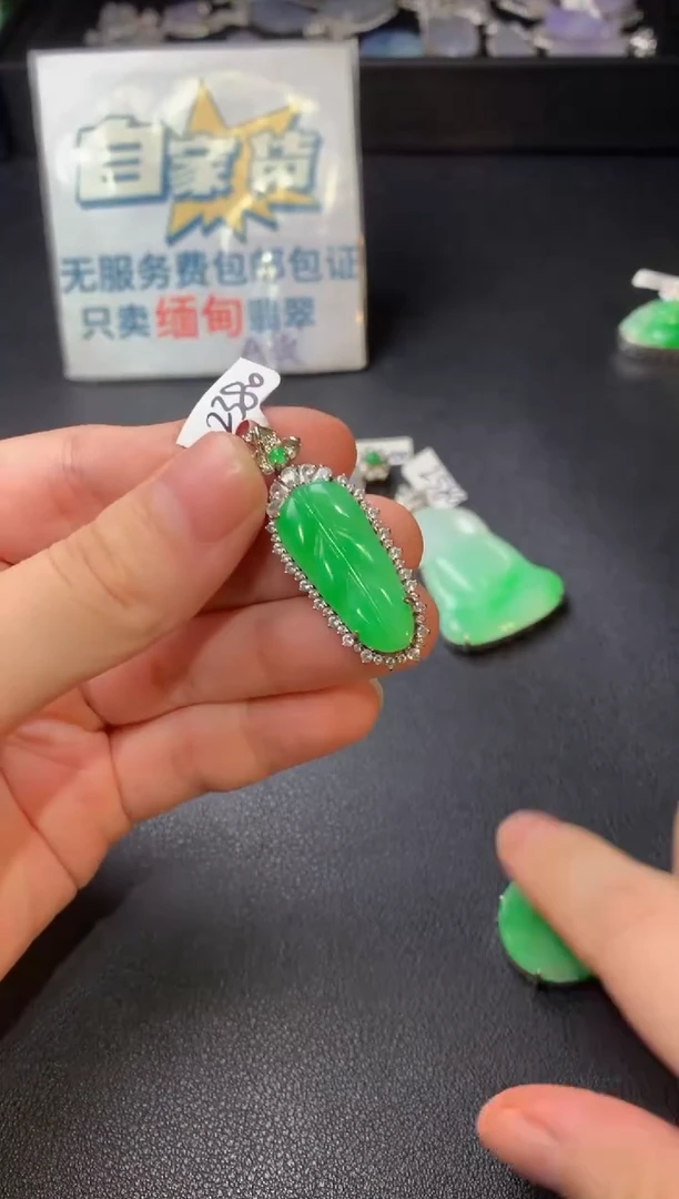 翡翠银S925镶嵌颈饰翡翠