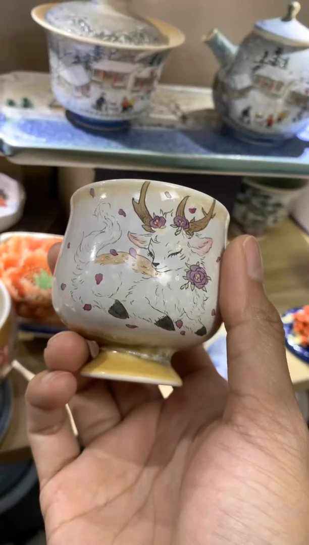 拾泥手绘夫诸主人杯