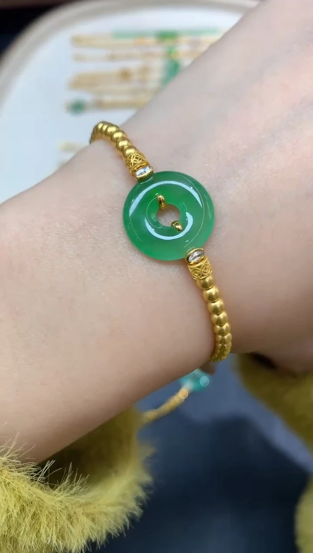 18K金镶嵌手链翡翠手链A3|22800