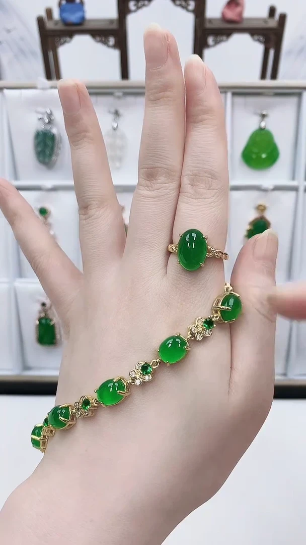 合金两件套玛瑙/玉髓颜色微差纹路随机