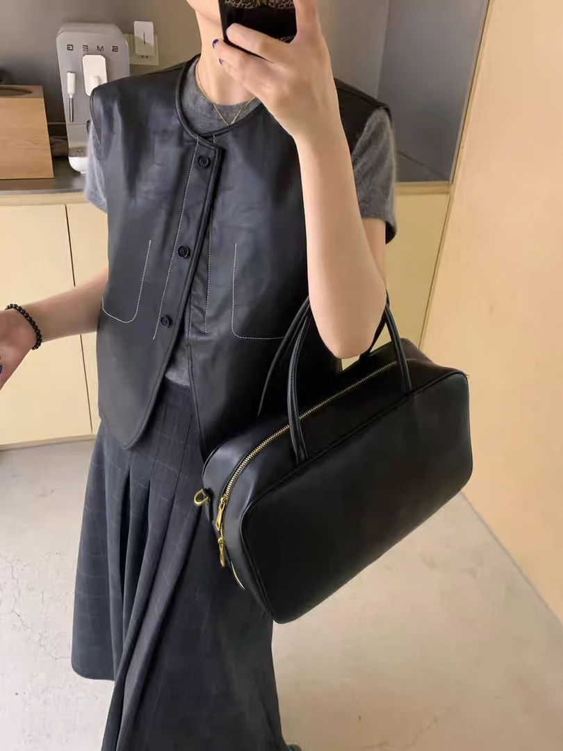 pu皮马甲女短款2025春装新款韩系穿搭机车服无袖背心马夹外套上衣