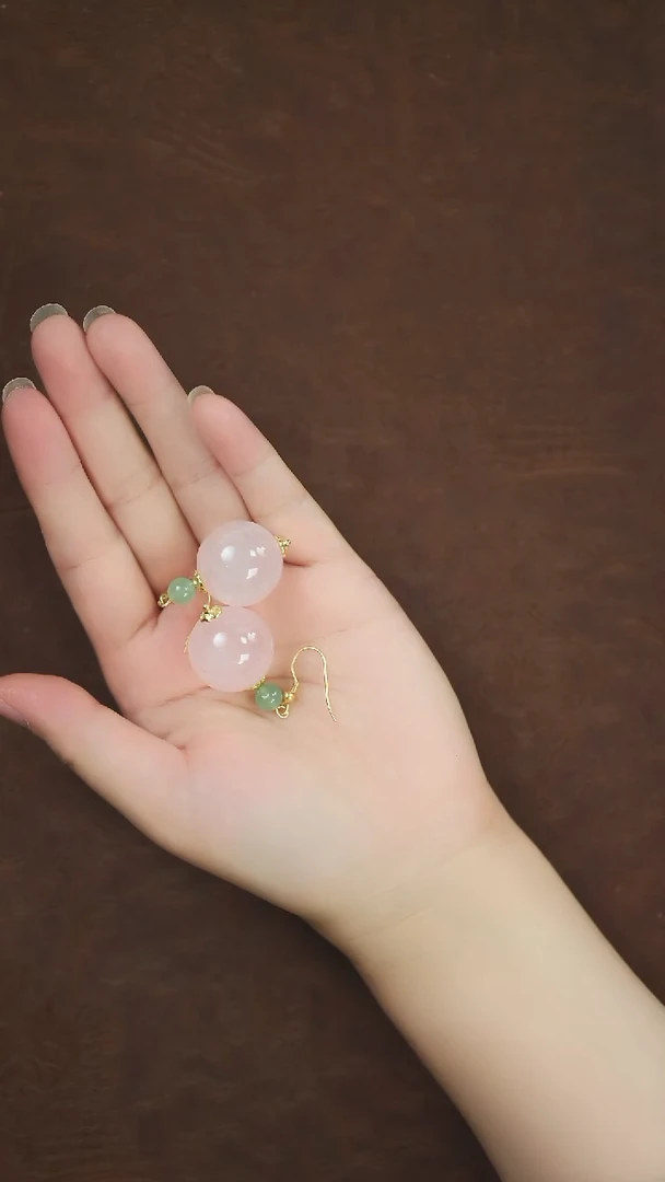 未镶嵌耳饰水晶闪购 粉水晶