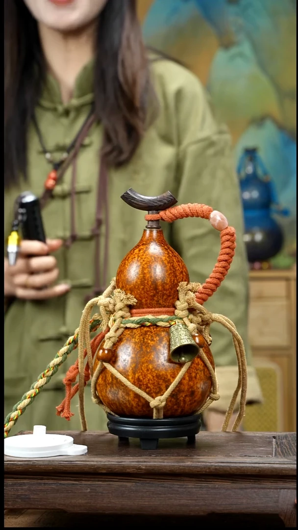 XR037复古网兜款天然酒葫芦（一物一拍）