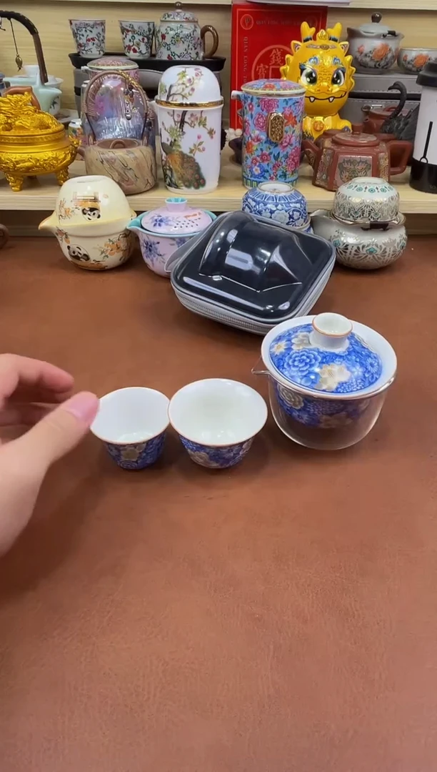 陶瓷茶具摆件旅行套组