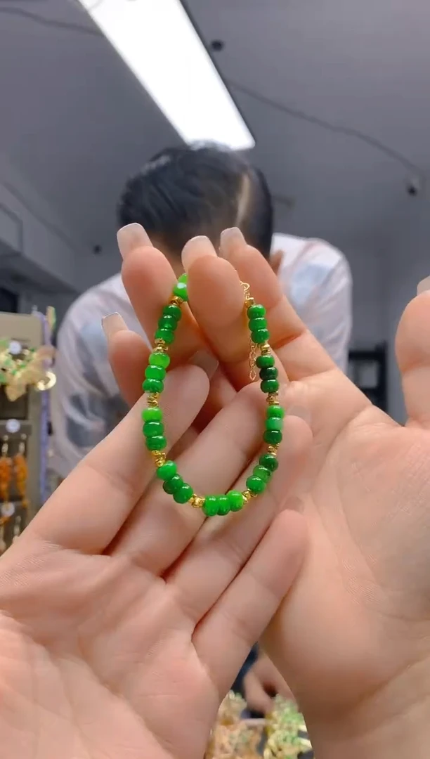 【闪购商品】翡翠耳饰合金53翡翠手链