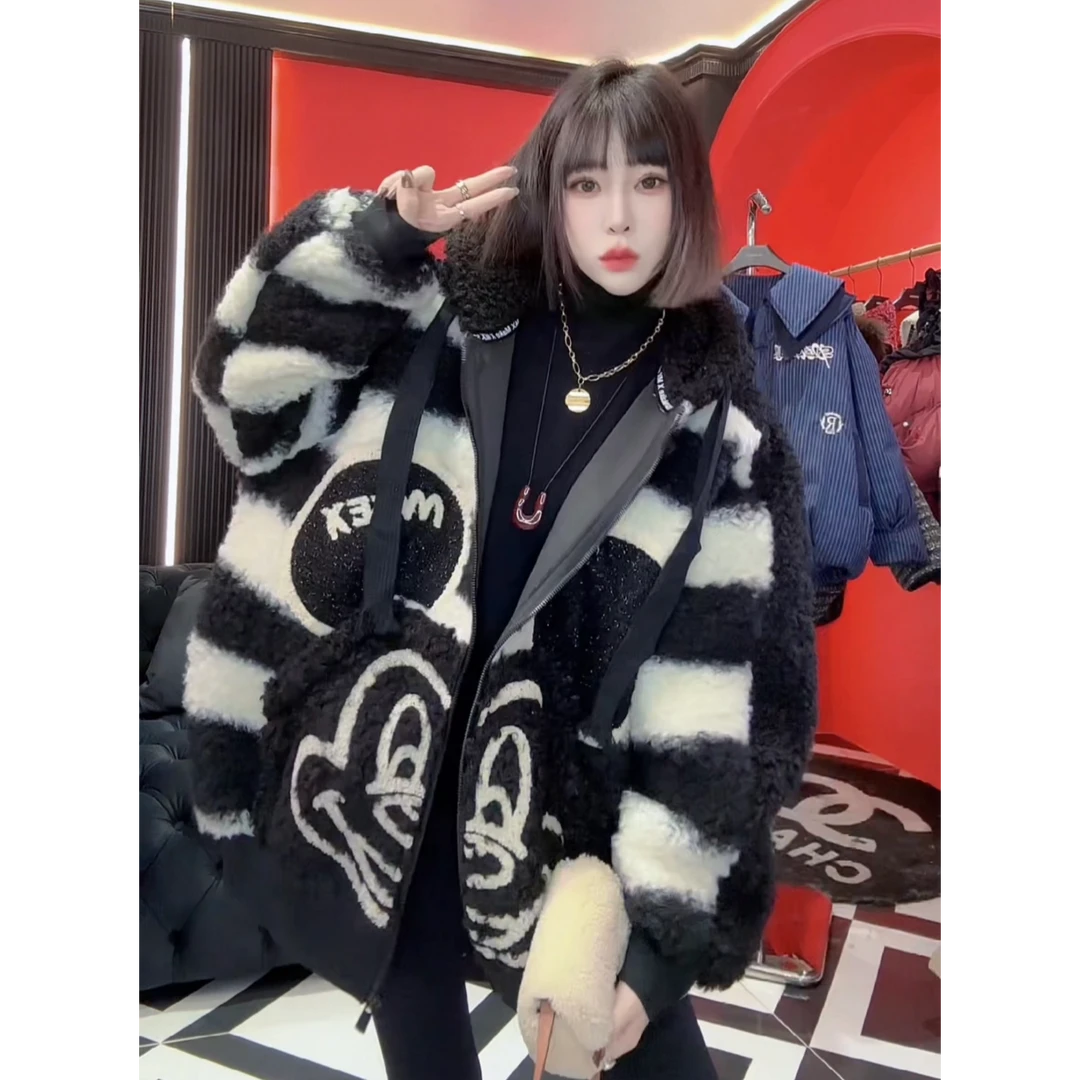 欧货秋冬季新款刺绣米奇重工连帽做旧卫衣外套37715