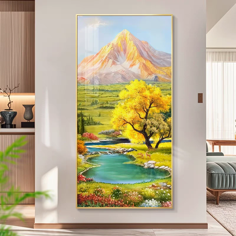 【专属】新中式金山装饰画客厅餐厅背景墙好寓意风景画金山80160