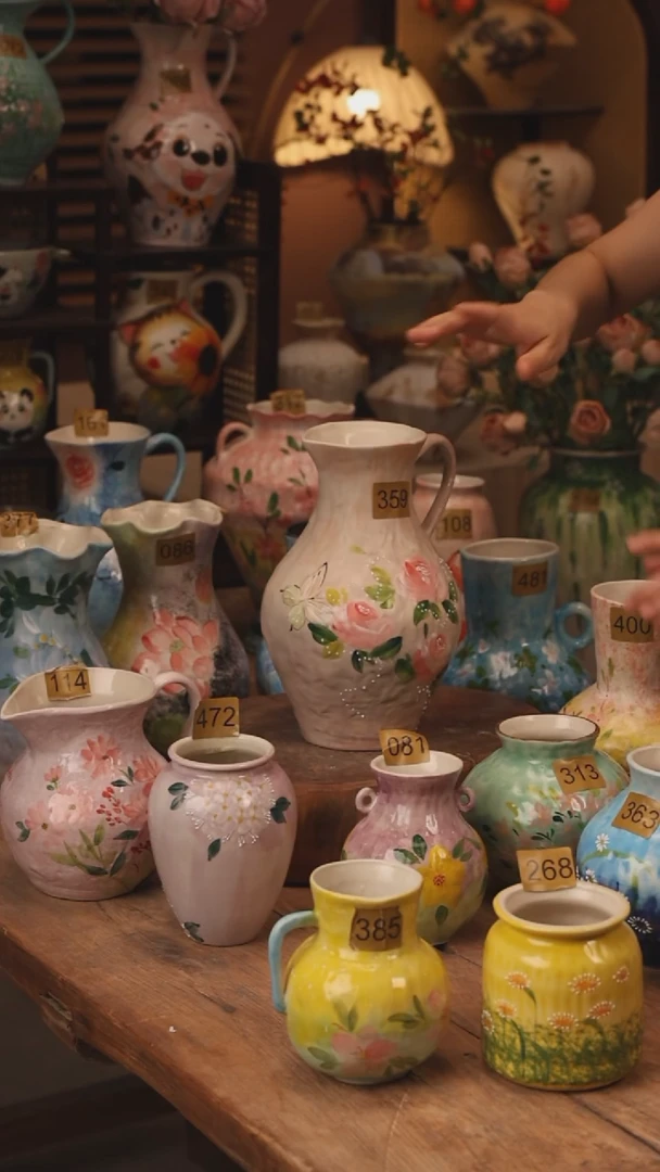 陶瓷359景德镇设计师手作花器摆件侘寂风