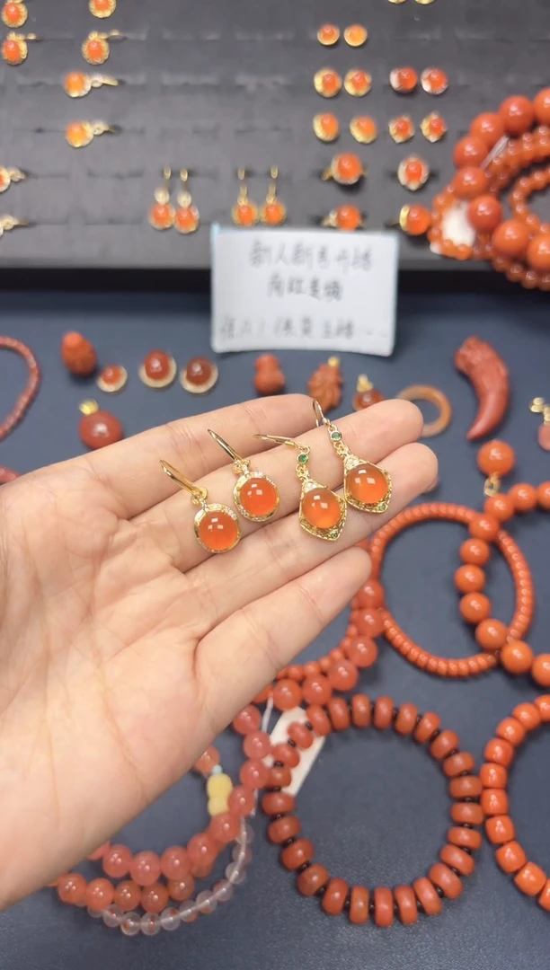 银S925镀金镶嵌天然南红玛瑙（多样性发其一）南红玛瑙11