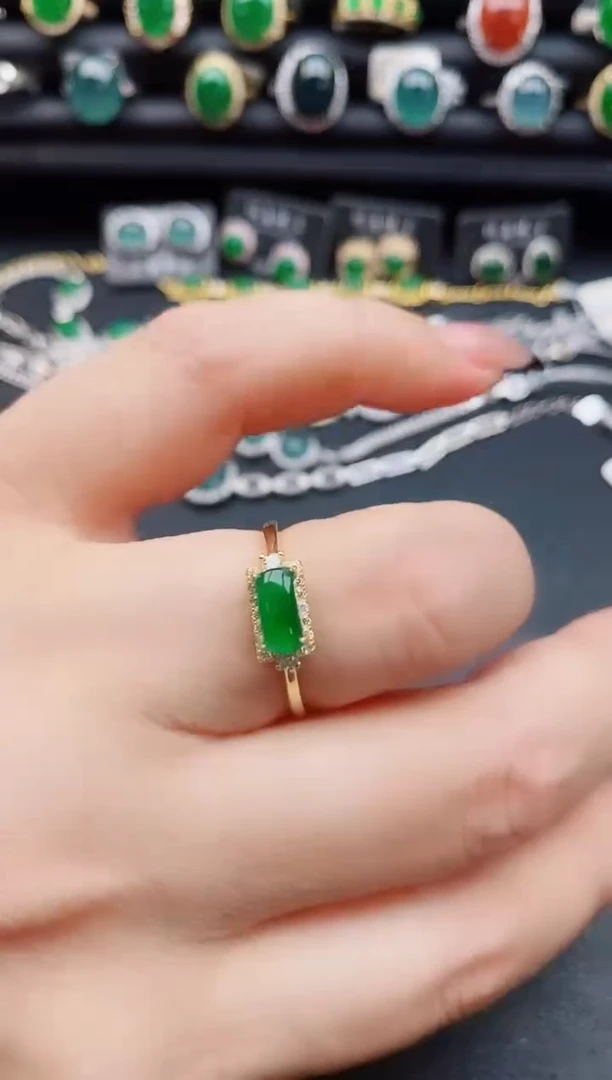 翡翠戒指银S925镶嵌508500