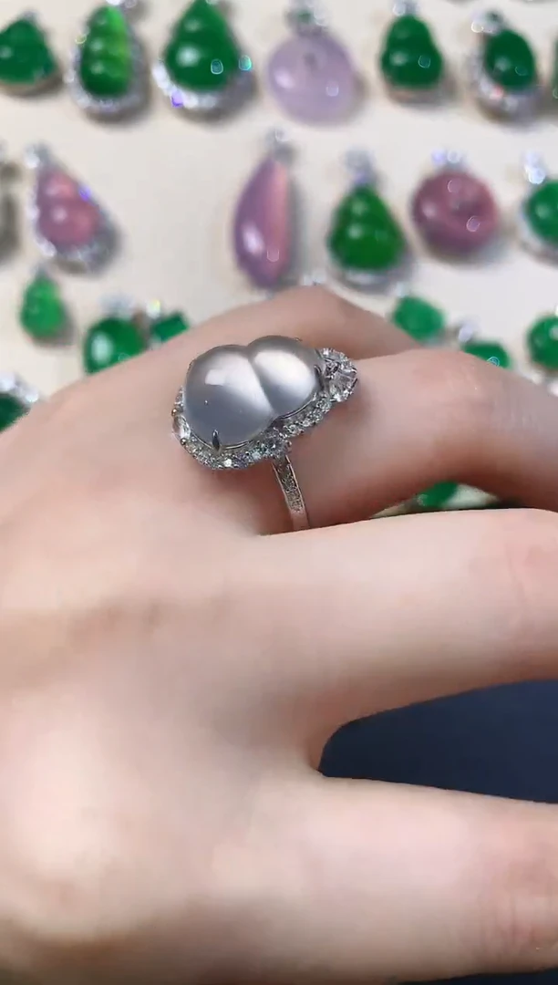 玛瑙/玉髓戒指银S925镶嵌E101|238