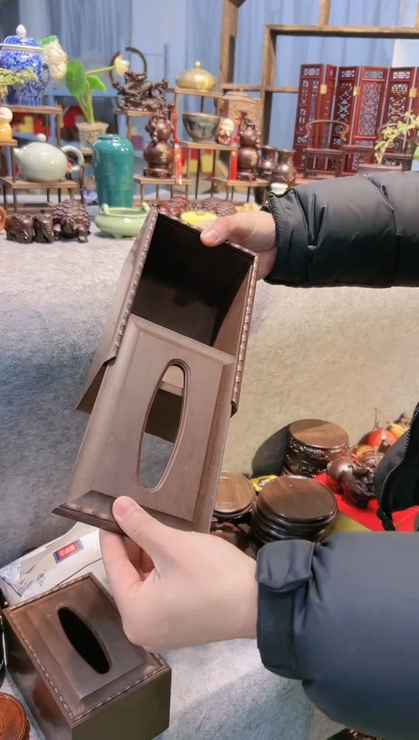 【闪购商品】风车木（黑檀木）黑檀木纸巾盒1个