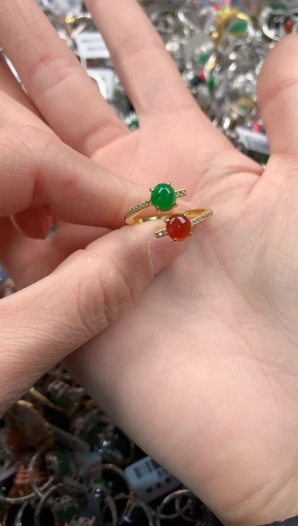 银S925镶嵌戒指翡翠333   8