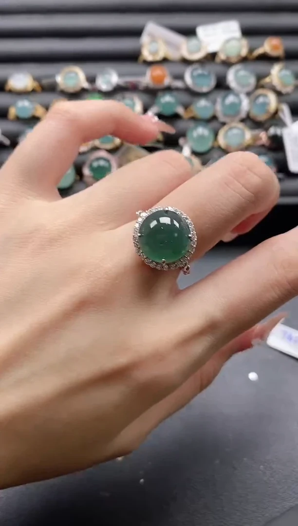 【闪购商品】翡翠戒指银S925镶嵌1111
