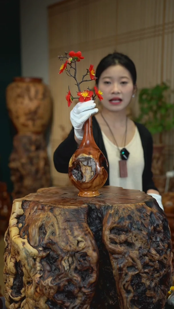 枣木雷击枣木富贵瓶