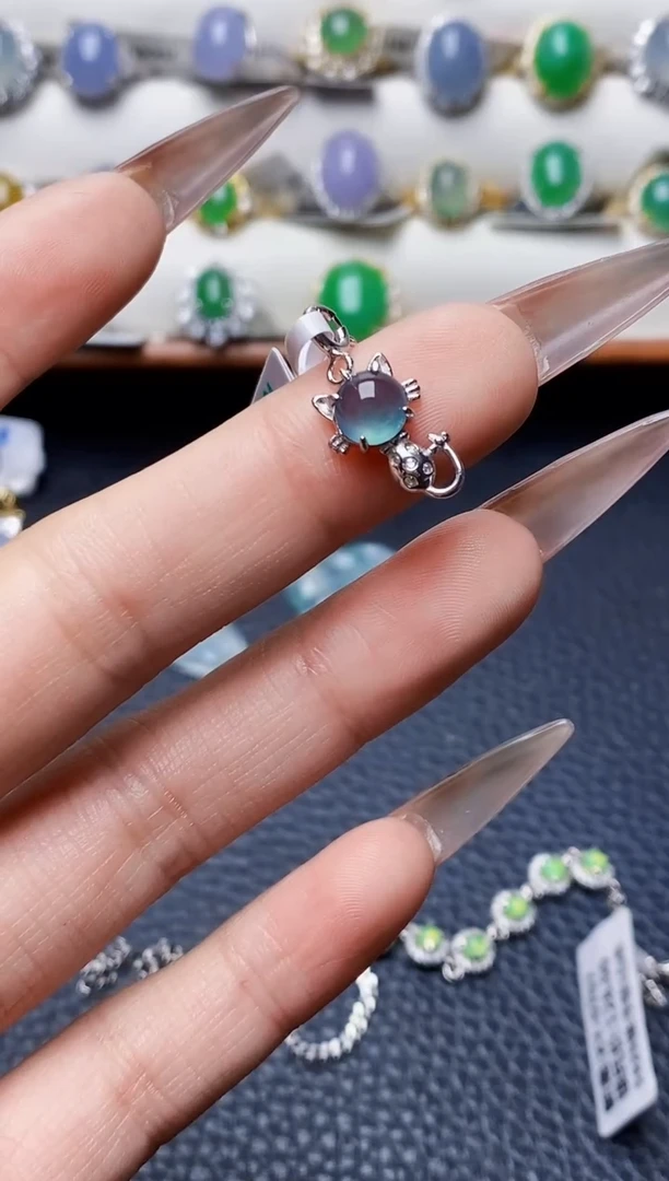 银S925镶嵌戒指翡翠6220