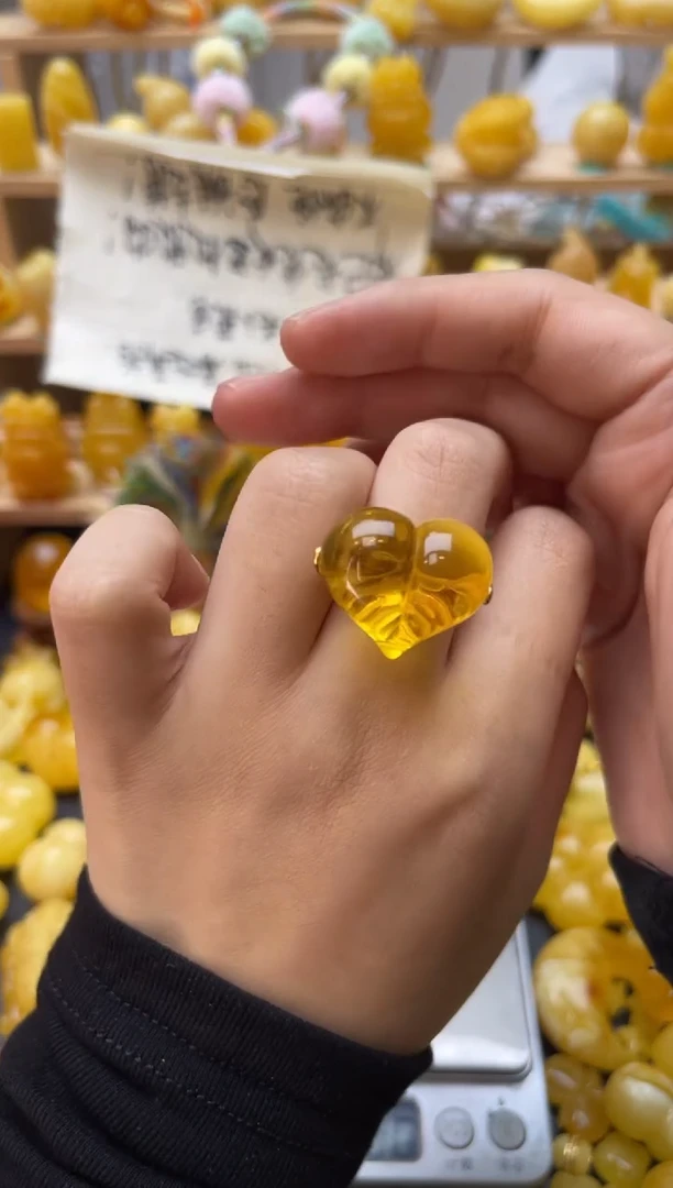 琥珀银S925镶嵌珠宝奇石140琥珀蜜蜡微瑕