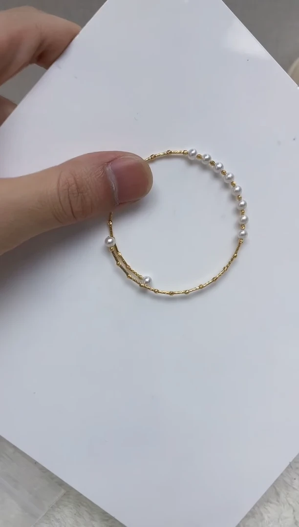 银S925镶嵌手镯淡水珍珠