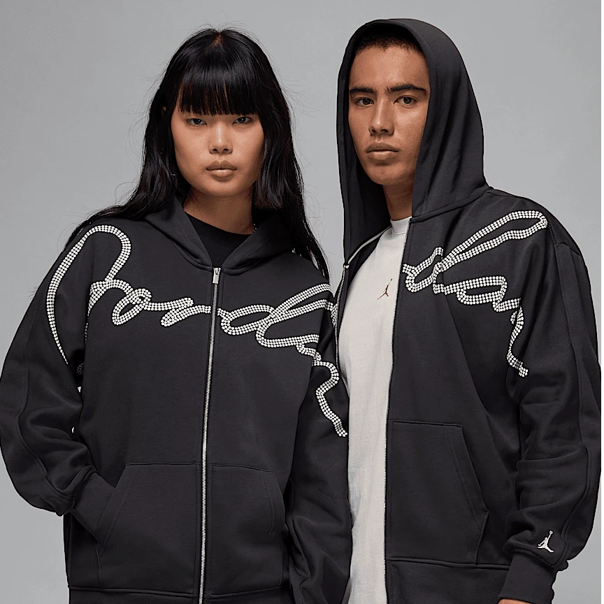 Nike/耐克官方正品官方AIR JORDAN男子黑色拉链卫衣HF9296-045