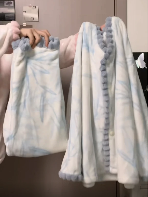 【DMXJ大梦想家】韩系可爱植物珊瑚绒睡衣女冬季款可外穿家居服套装