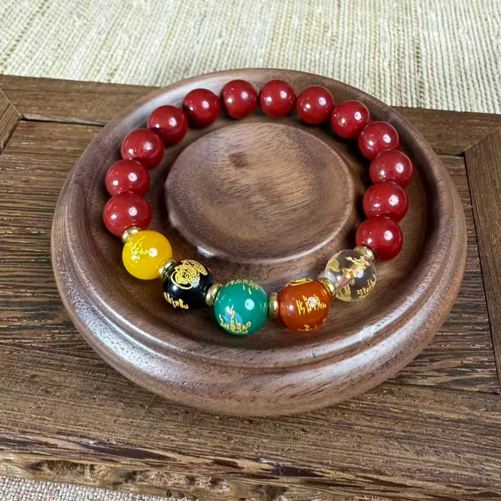 含辰砂工艺品普陀山朱砂五路手串