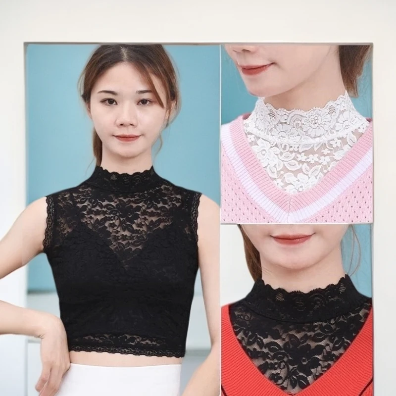 买一送一假领子新款白百搭蕾丝高弹力领子打底女秋冬装饰搭毛衣