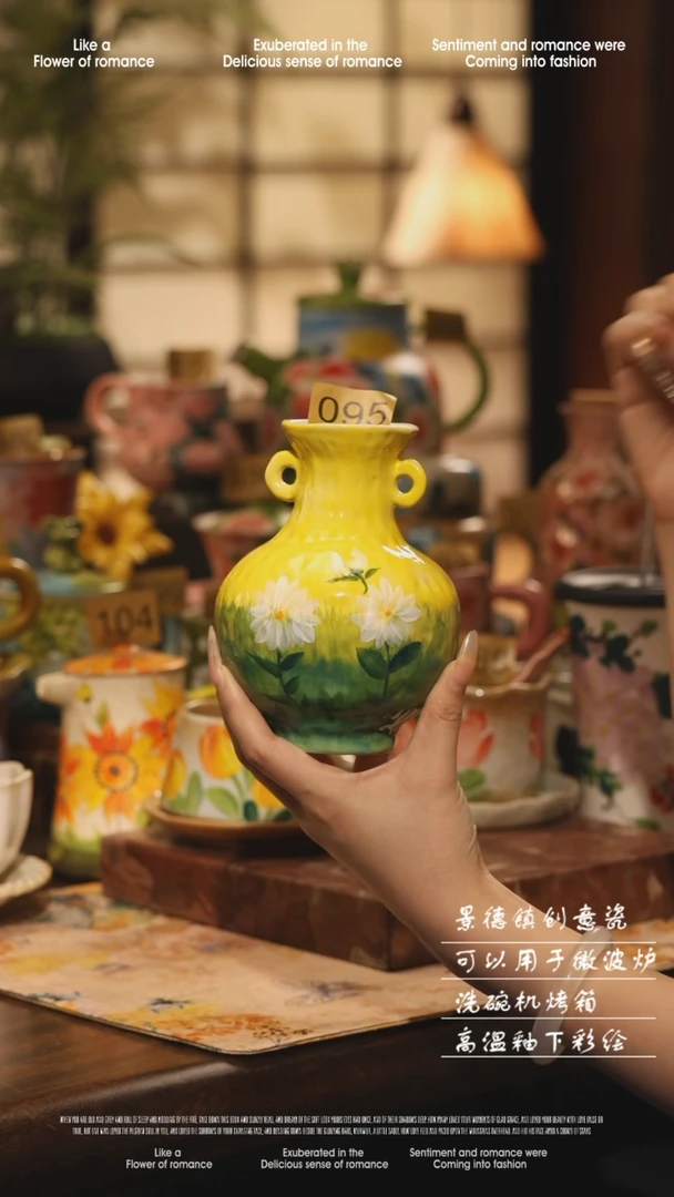 陶瓷景德镇高温手绘釉下彩设计师款式