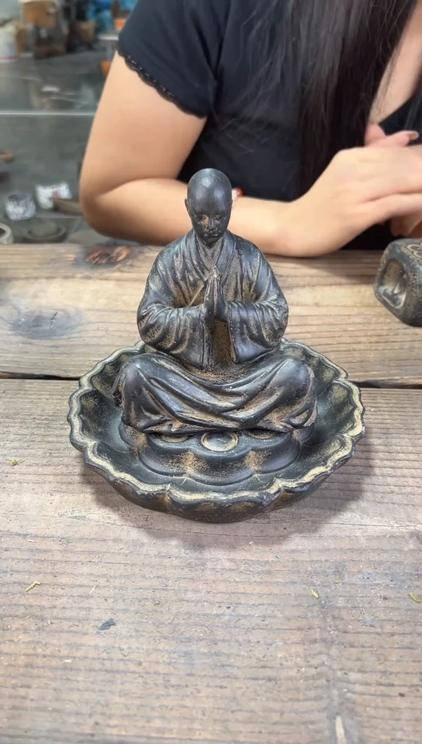 陶土丨一心向佛+莲蓬壶承