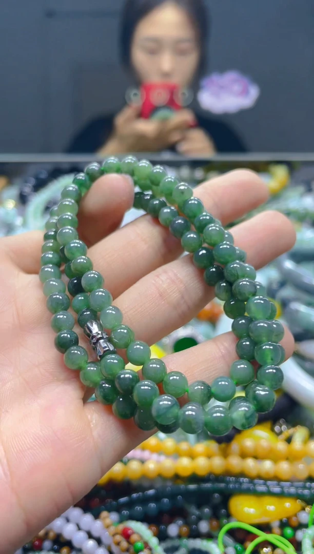 颈饰未镶嵌翡翠5MM/L/翡翠A货，一件也是批发价