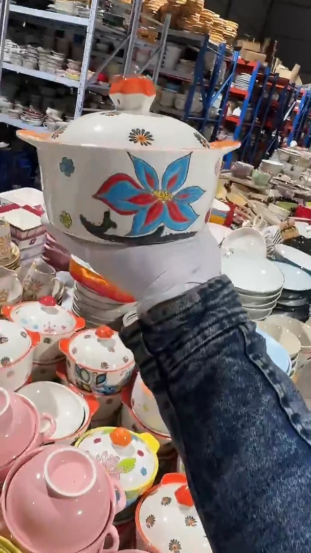 陶瓷带盖泡面碗微瑕 凑满20元包邮