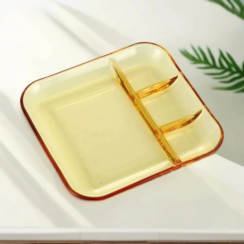 琥珀玻璃饺子盘家用