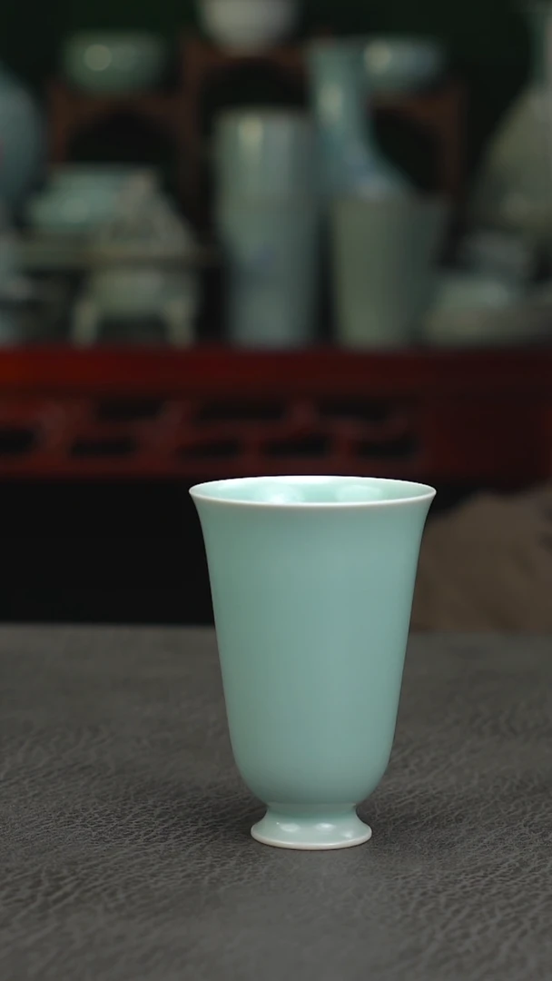侯全力  手签款天青釉闻香杯精品-二