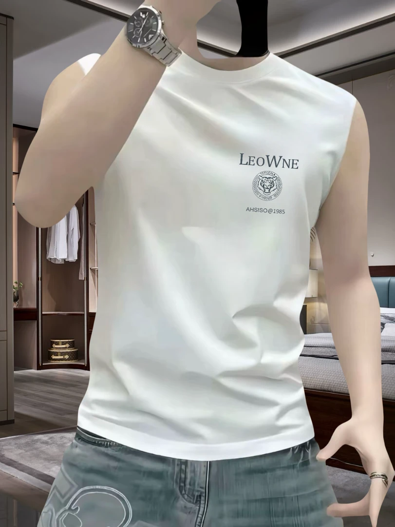 夏季新款纯棉百搭背心男潮牌宽松坎肩运动圆领健身篮球无袖坎肩