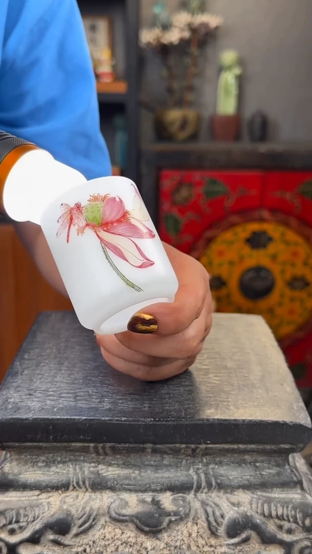 摆件陶瓷釉上彩玉白泥杯