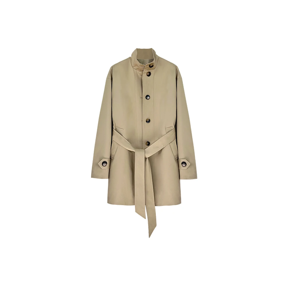 轻奢英伦风拼接风衣外套750001