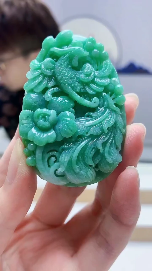 未镶嵌定制翡翠5159zm-毛货挂件110凤凰