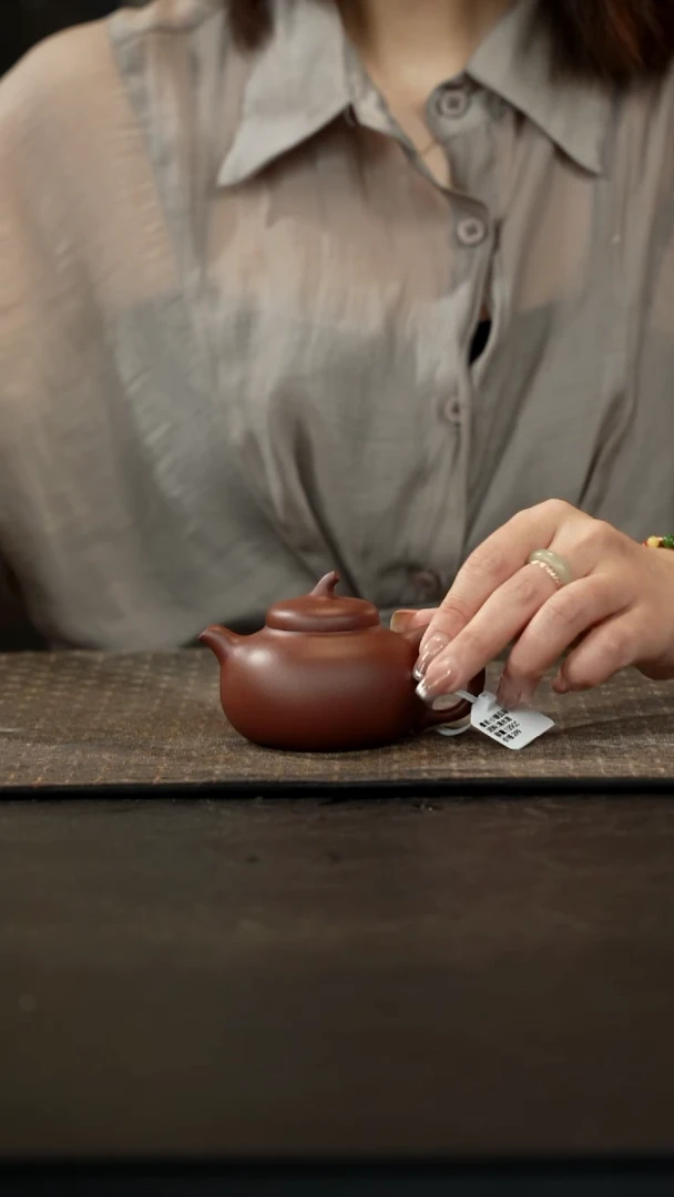茶壶紫砂清水泥小矮茄段120cc